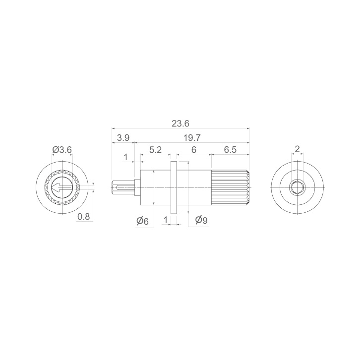 Osovina za trimer pot. ACP hexa 20mm crna 