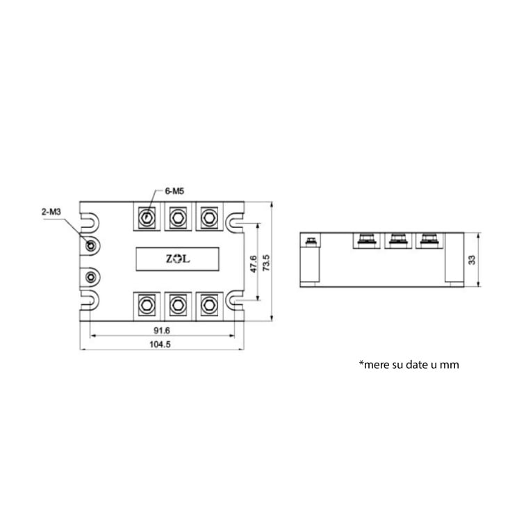 Solid state trofazni relej SSR-3P4840, 40A/480Vac slika 3