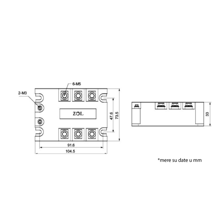 Solid state trofazni relej SSR-3P4840, 40A/480Vac slika 3