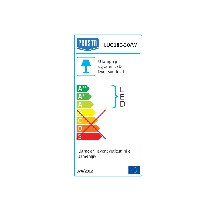 Ugradna LED lampa 30W dnevno svetlo