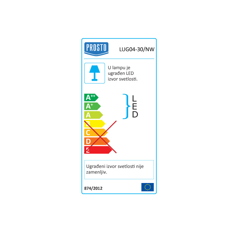 Ugradna LED lampa 30W hladno bela