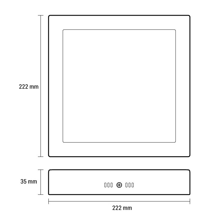 LED nadgradna panel lampa 18W toplo bela