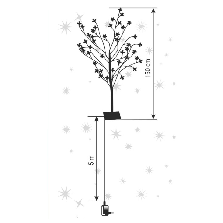 Ukrasno drvo sa LED diodama 150cm