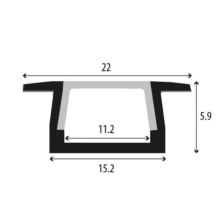 Ugradni aluminijumski profil za LED trake