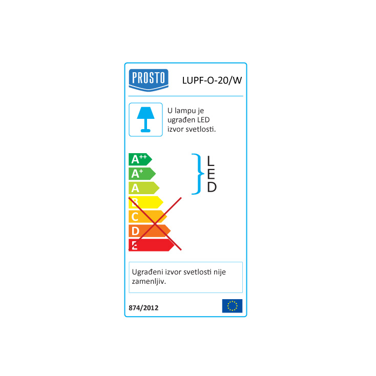 Fleksibilna LED ugradna panel lampa 20W