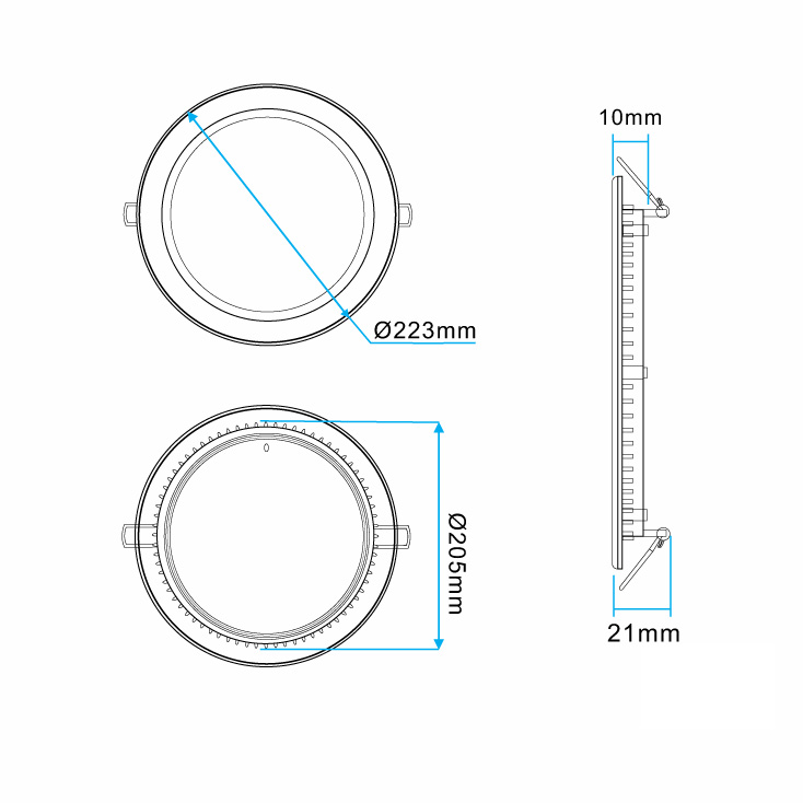 LED ugradna panel lampa 18W toplo bela