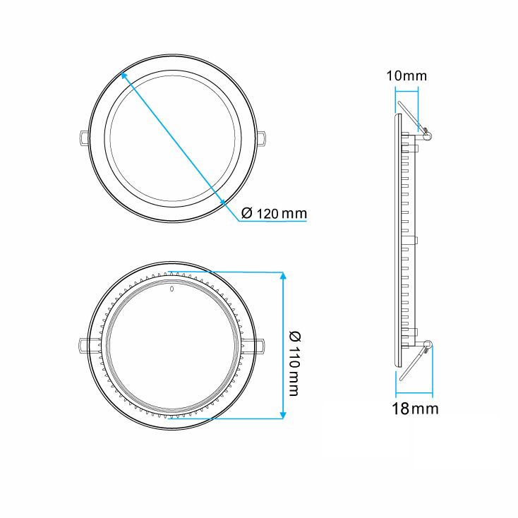 LED ugradna panel lampa 6W toplo bela