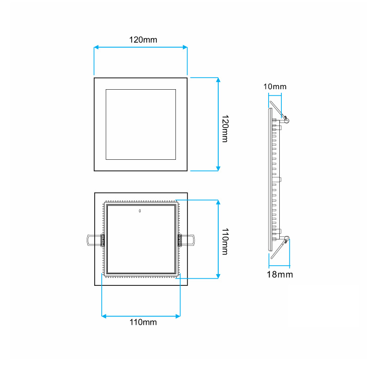 LED ugradna panel lampa 6W toplo bela