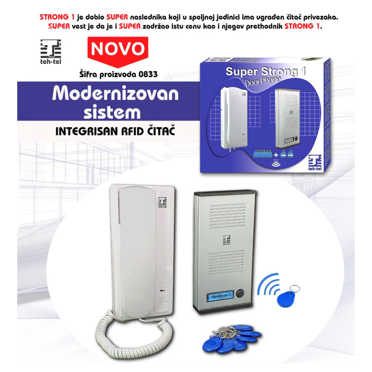 Žični interfon sa RFID čitačem