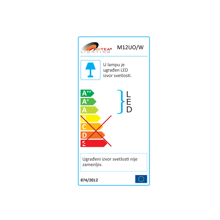 LED ugradna panel lampa 12W hladno bela