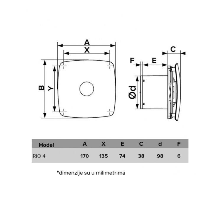 Izduvni ventilator 100mm