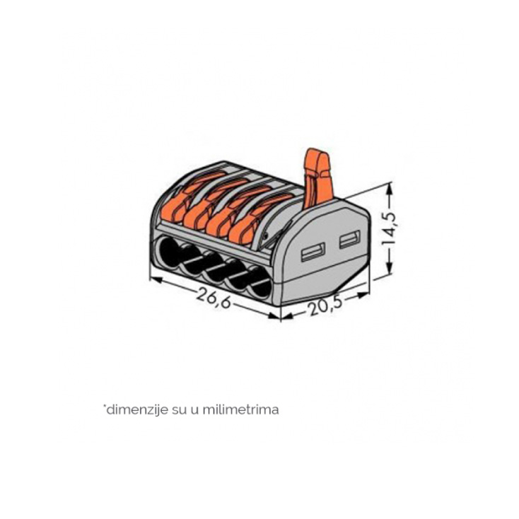 Bezvijačna spojnica vodova 5P 0.08-2.5mm2