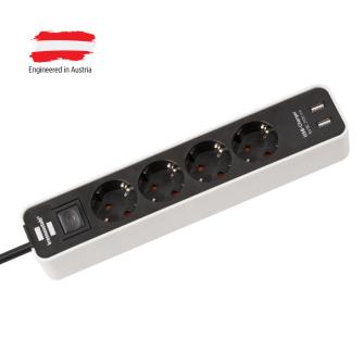 Razvodnik sa 4 mesta+USB 1.5m 1.5mm2 + prekidač