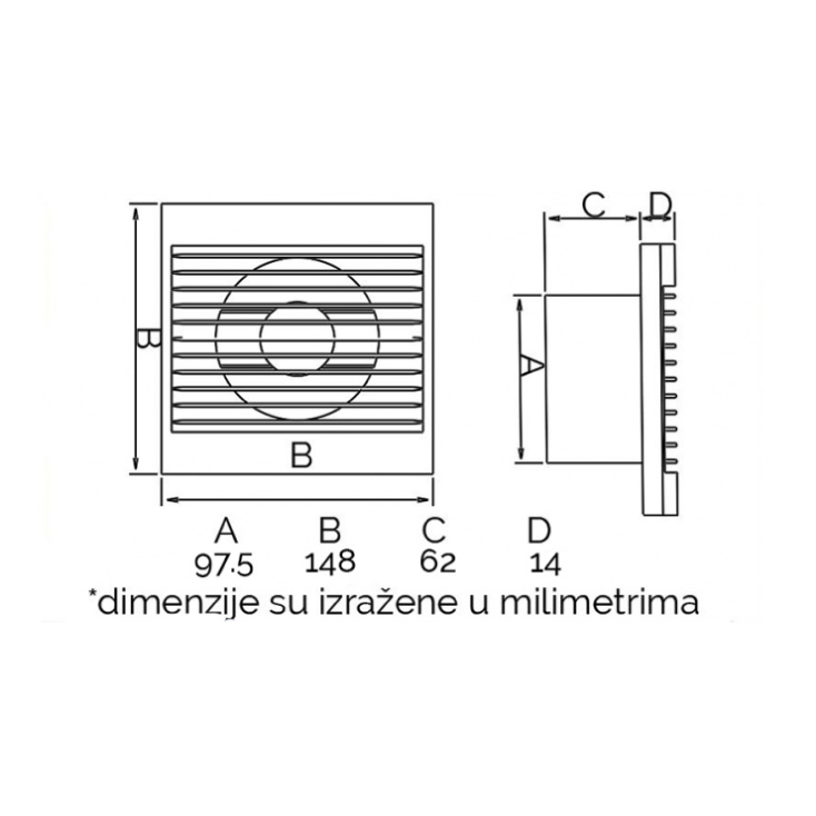 Izduvni ventilator 100mm