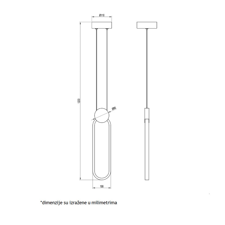 LED visilica 15W