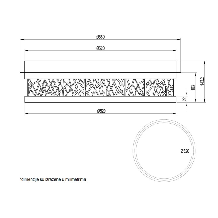 Plafonska LED lampa 60W