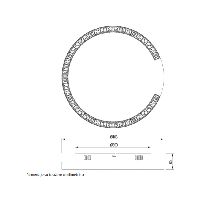 Plafonska LED lampa 28W