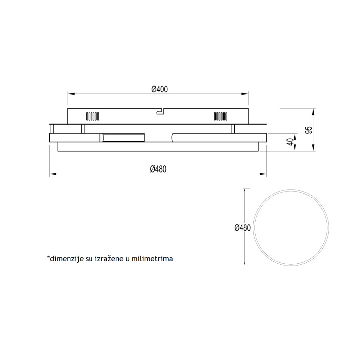 Plafonska LED lampa 40W