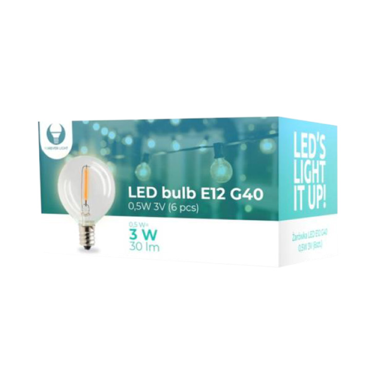 Set 6 kom. toplo belih LED sijalica E12