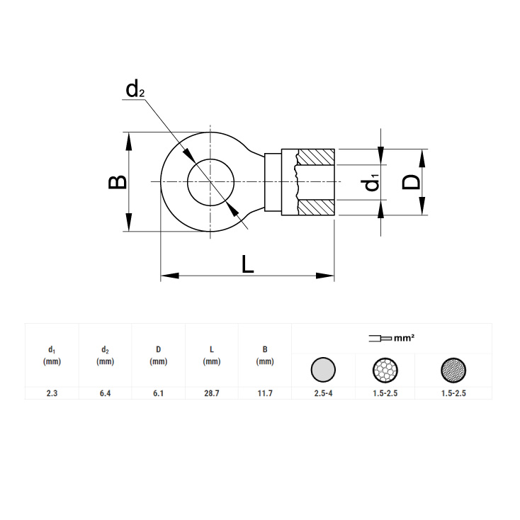 Okasta stopica 6,4mm