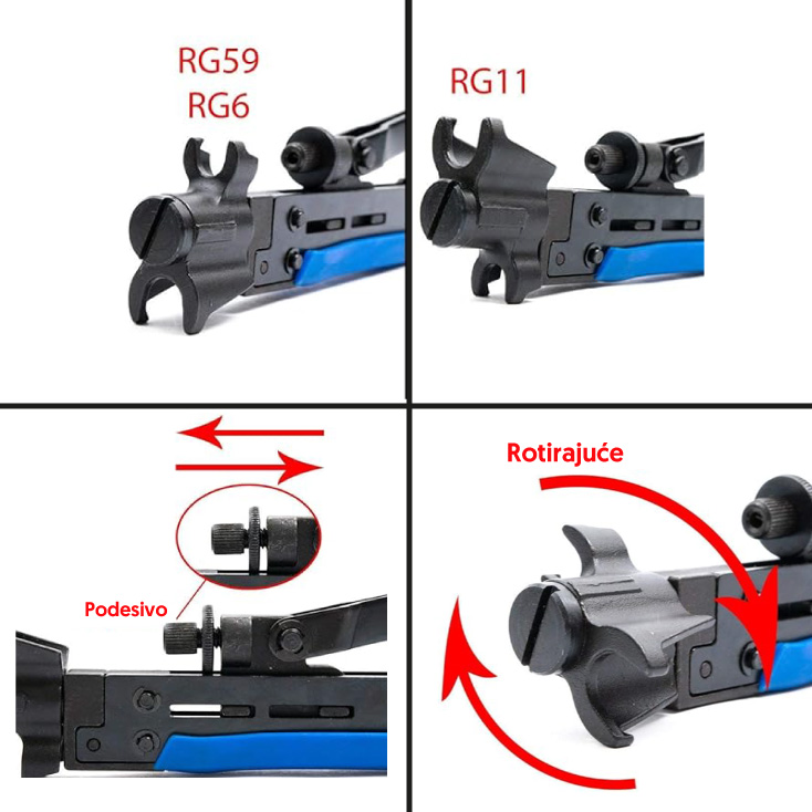 Klešta za kompresione F konektore RG6, RG59, RG11