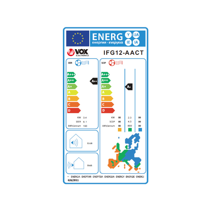 Inverter klima uređaj Vox IFG12-AACT