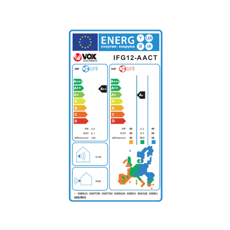 Inverter klima uređaj VOX IFG12-AACT