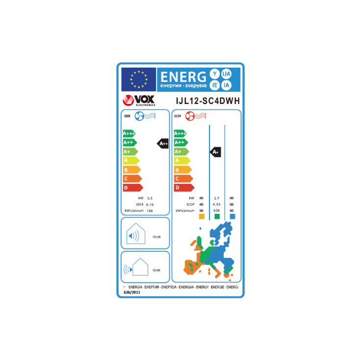 Inverter klima uređaj VOX IJL12-SC4DWH