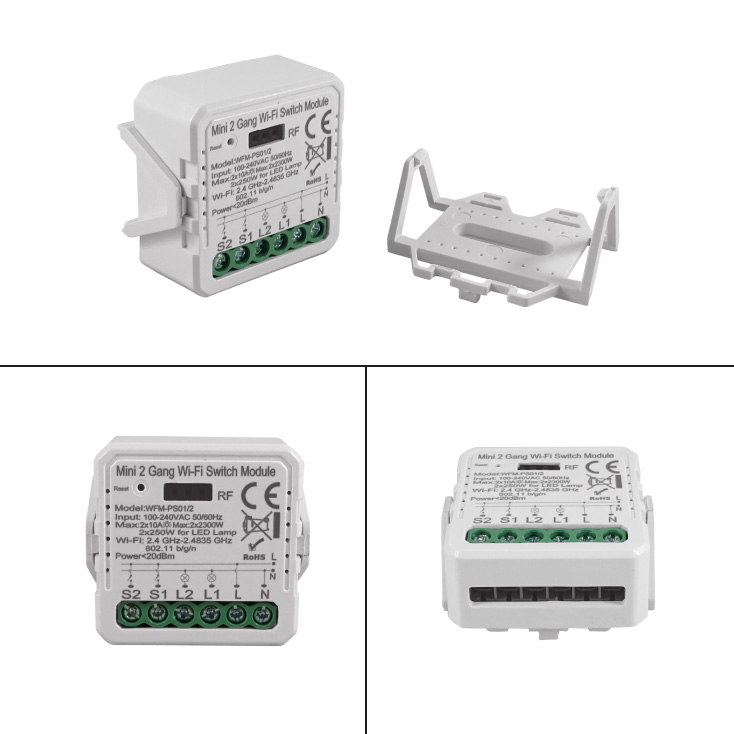 Wi-Fi smart prekidač-modul, 2x10A