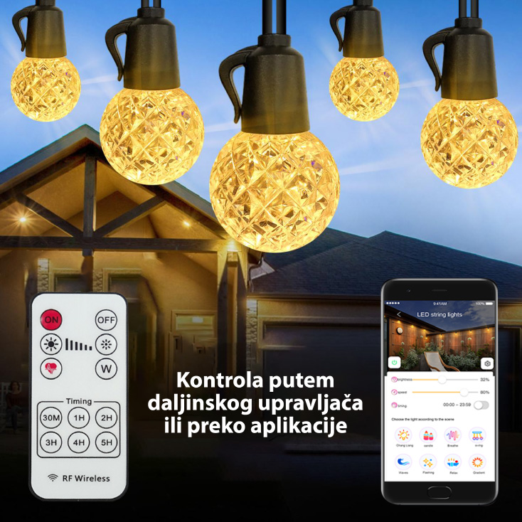 LED svetleći niz 15m, 20 sijalica