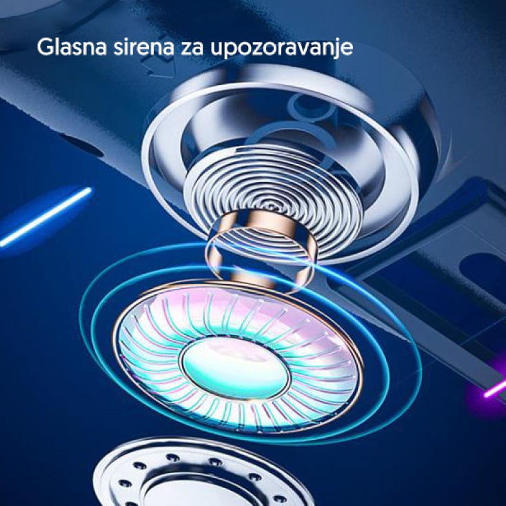 Punjiva LED lampa za bicikl sa sirenom slika 2