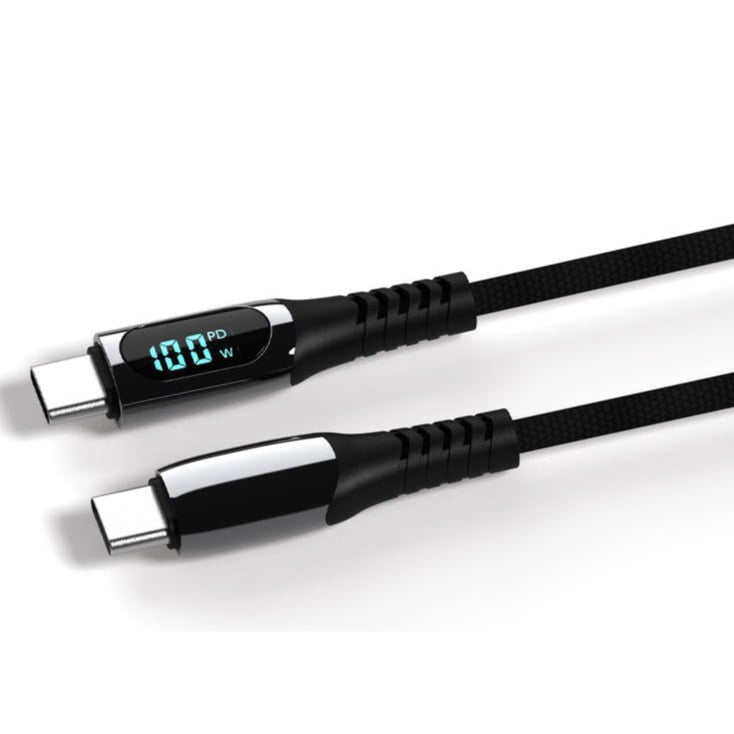 USB kabel LEMI 100W, Digital Display, pleteni slika 2