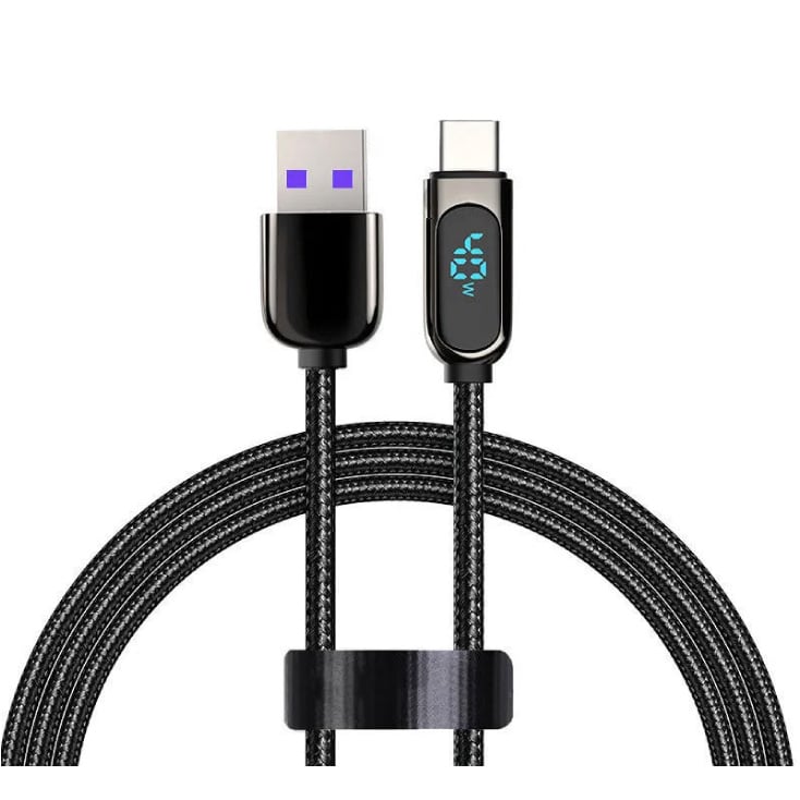 USB kabel LEMI 100W, Digital Display, pleteni slika 1