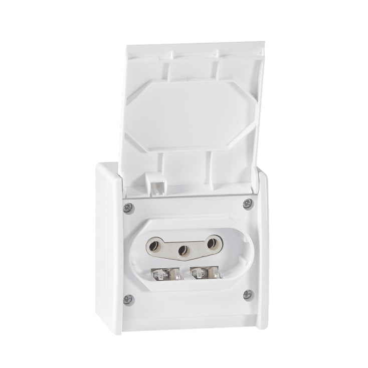 Tropolna utičnica bela IP44 PVC 16A 440V slika 1