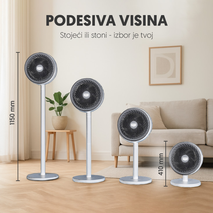 PROSTO stojeći ventilator 24.5cm 72.8W slika 2