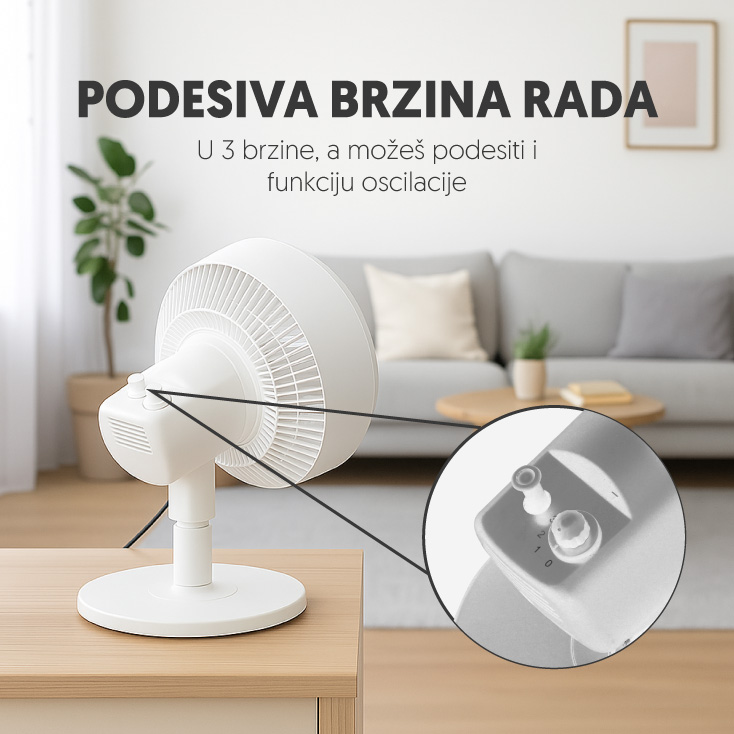 PROSTO stojeći ventilator 24.5cm 72.8W slika 3
