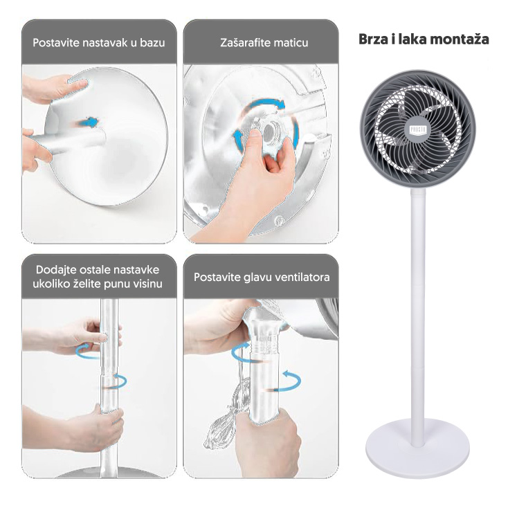 PROSTO stojeći ventilator 24.5cm 72.8W slika 4