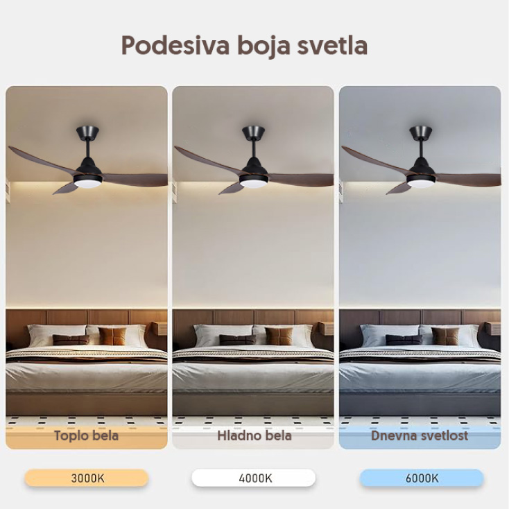 PROSTO plafonski ventilator sa LED svetlom 132cm slika 3