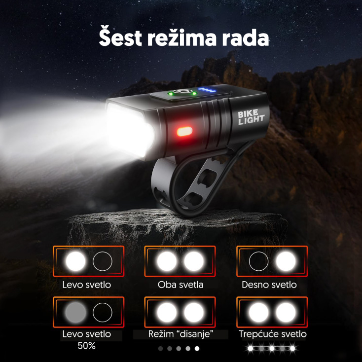 Punjiva LED lampa za bicikl sa LED diodama slika 2