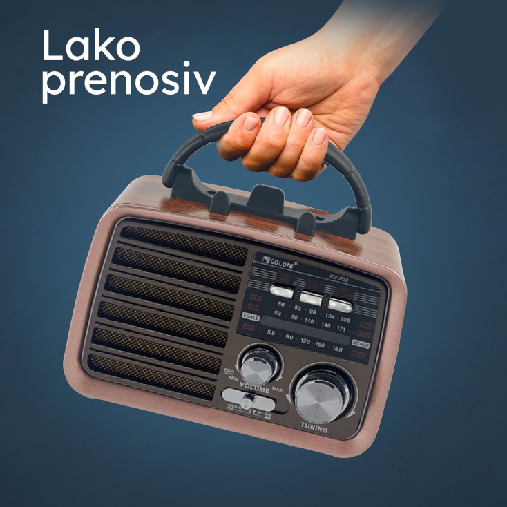Prenosni retro radio prijemnik slika 2