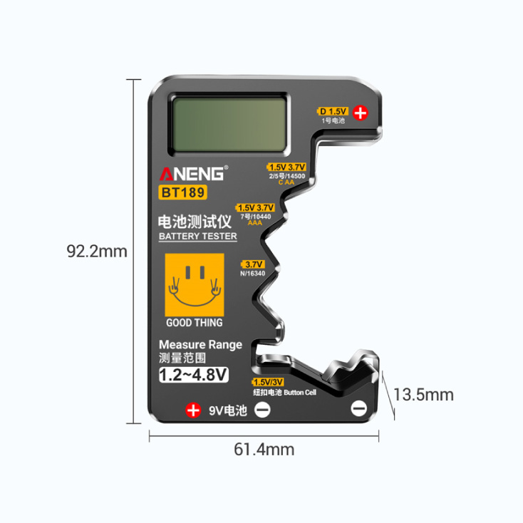 Tester baterija (AA,AAA,C,D),9V,Li-Ion,dugmaste slika 4