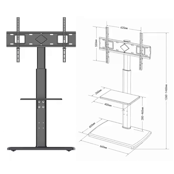 Podni pokretni TV nosač 32" do 75" slika 2