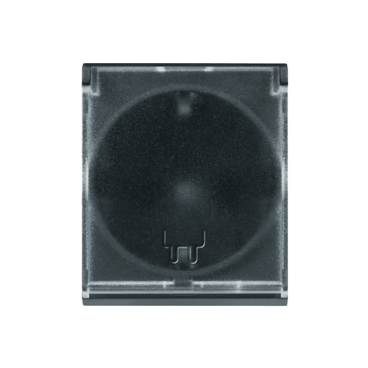 Dvopolna utičnica sa providnim poklopcem antracit slika 1