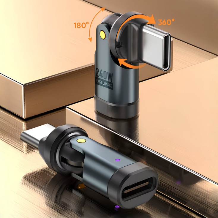 Rotirajuci USB-C adapter, PD240W, 480Gbps slika 1