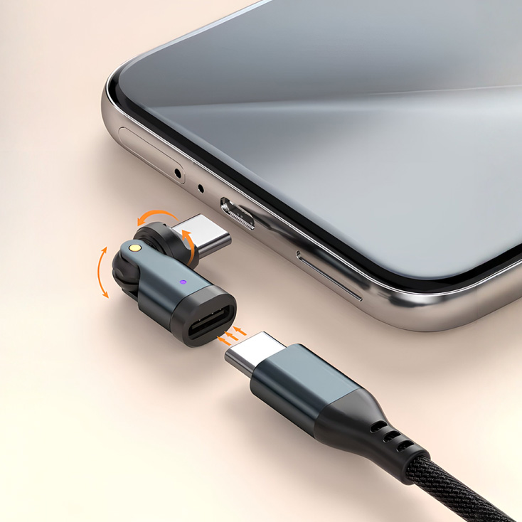 Rotirajuci USB-C adapter, PD240W, 480Gbps slika 2