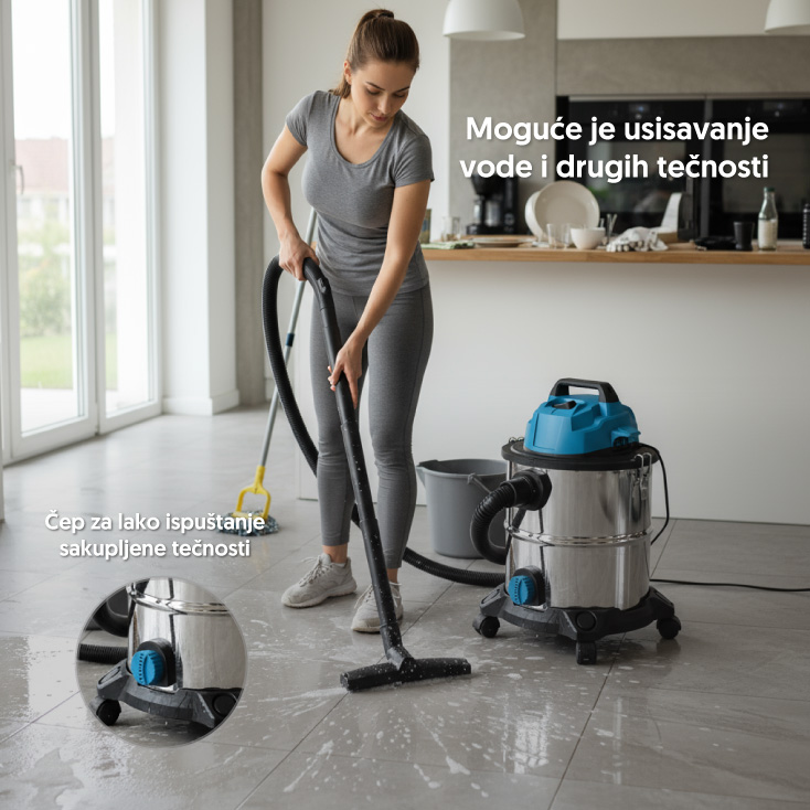 Usisivač za suvo i mokro usisavanje 20l 1400W slika 3