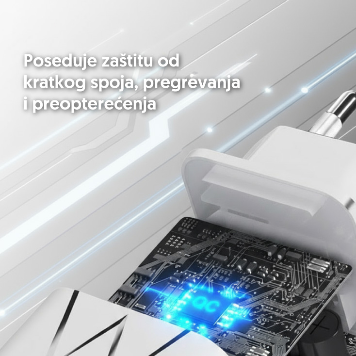 Univerzalni brzi punjač 1xPD Type-C + 1xQC slika 2