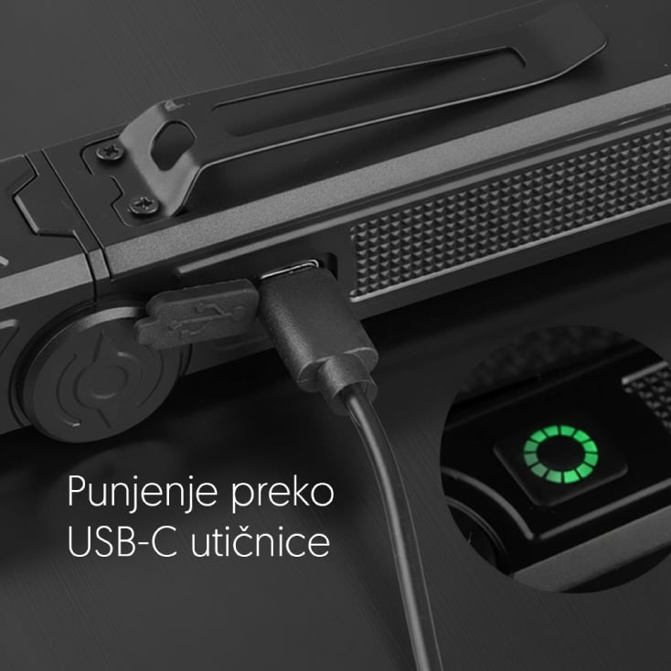 Punjiva LED baterijska lampa 3W P50 LED slika 4