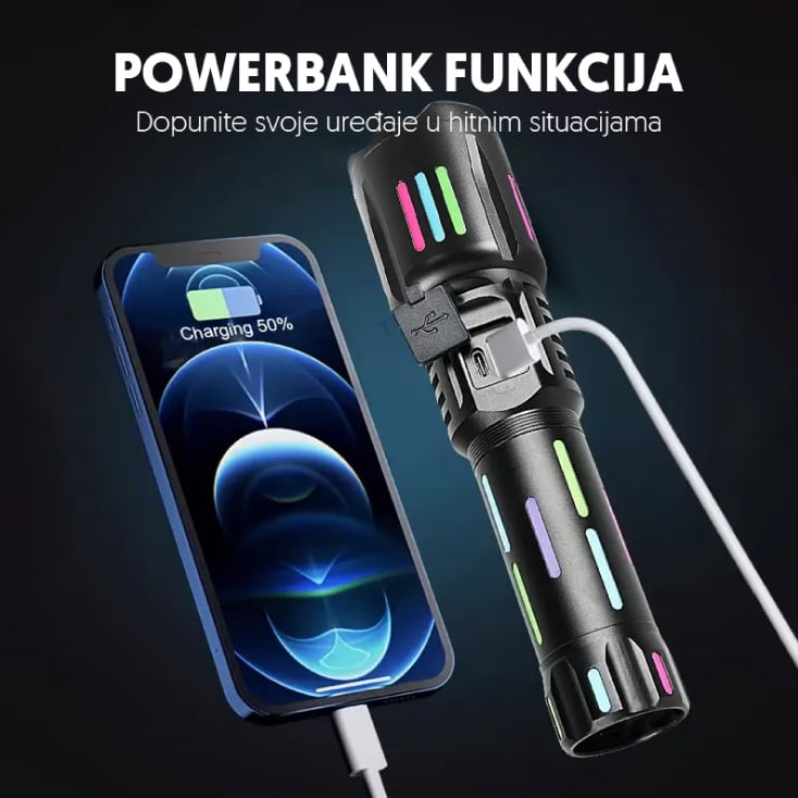 Ručna LED lampa sa WHITE LASER LED tehnologijom slika 4