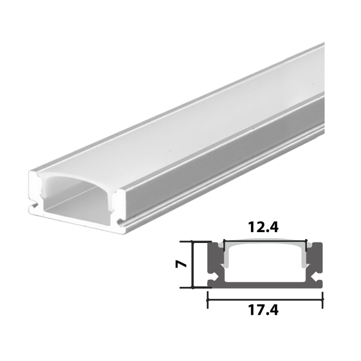 Set aluminijumski profil za LED trake 1m 17.4x7 slika 1
